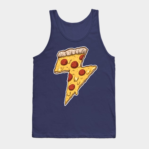 Thunder Cheesy Pizza Tank Top by exeivier